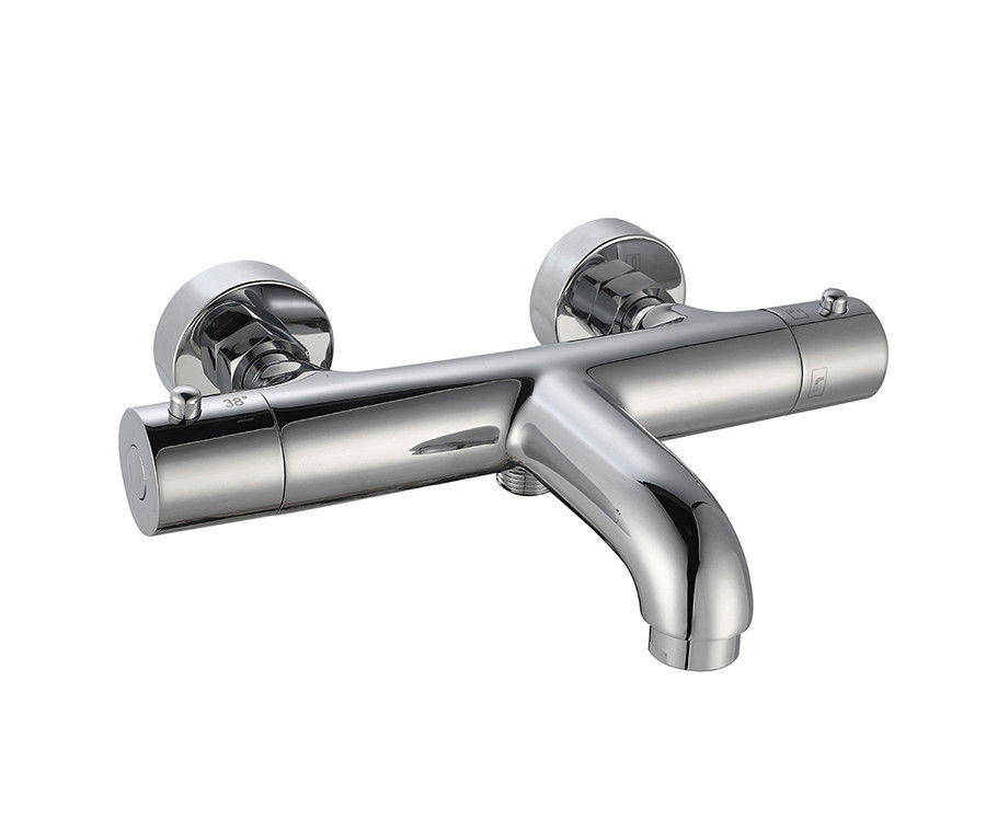 Thermostaic Temperature Adjustable Bath Or Shower Spout Mixer Bathroom Chrome Color Brass Tap Faucet OEM Round Classical