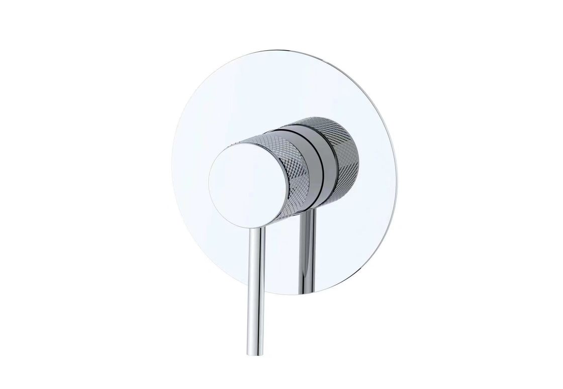 Duvardaki tek kaldıraç duvara gizlenmiş banyo duş karıştırıcı halkalı knurl kolu banyo krom tunç musluk OEM