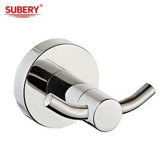 Wall Mounted Bathroom Accessories SUS304 Double Robe Hook polished chrome clssical round design OEM ODM
