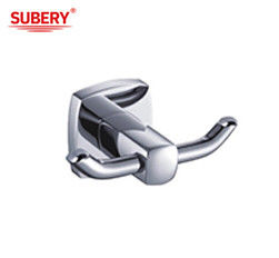 Wall Mounted Bathroom Accessories Brass Double Robe Hook Chrome Color