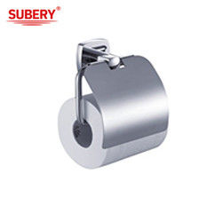 Bathroom Single Toilet Roll Paper Holder Brass Chrome Color OEM Brass Base Square With Curve Design