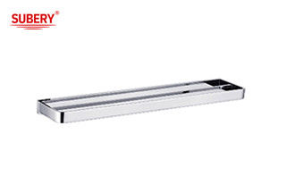 Brass double rod towel bar bathroom high quality chrome color OEM nobel brass base brass mounting installation piece
