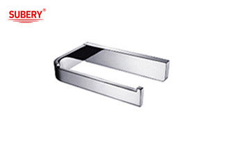 Brass sing toilet roll paper holder glass bathroom high quality chrome color OEM nobel brass mounting piece brass base