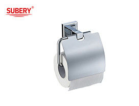 Brass single toilet roll paper holder bathroom high quality chrome color OEM brass base square design