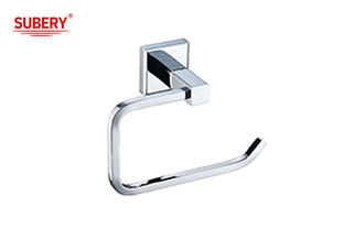 Brass single toilet roll paper holder bathroom high quality chrome color OEM brass base square design