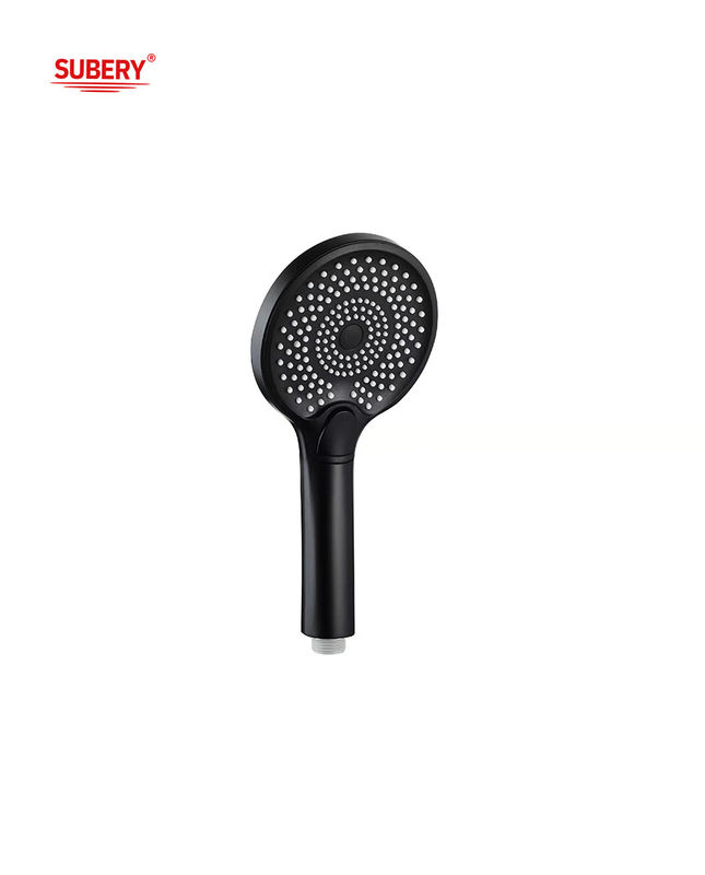 Plastic Hand Showers ABS 3 Function Column Black Liquid Silicon Nozzle Round Easy Clean OEM