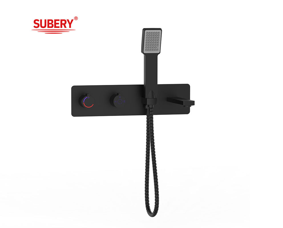 Modern Wall Mounted Bathroom Shower Mixer Taps Matt Black Brass Single Lever OEM ODM