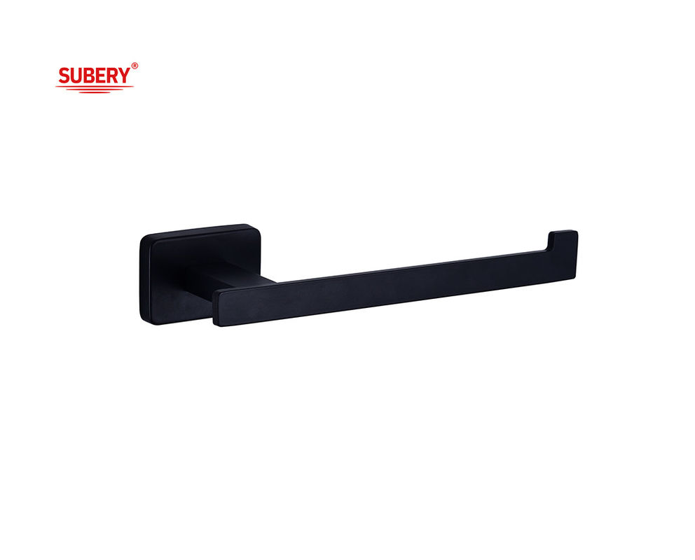 Zinc Wall Mounted Bathroom Accessories WC toilet roll paper holder matt black rectangle design OEM ODM