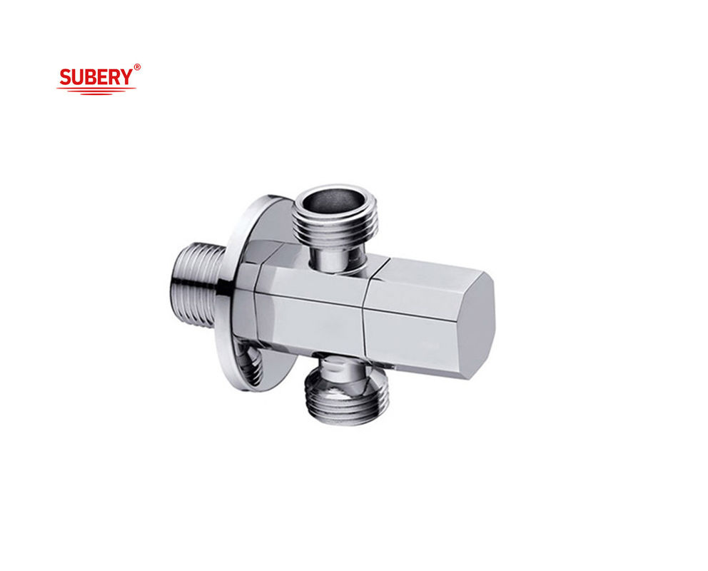 G1/2&quot; Thread triangle Brass T Valve Brass Body Brass Handle OEM For Toilet
