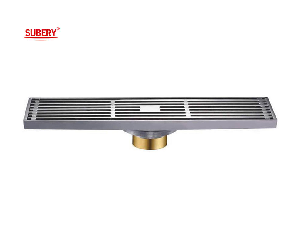 Long Floor Drain Brass Body Cover For Bathroom OEM Size Customize