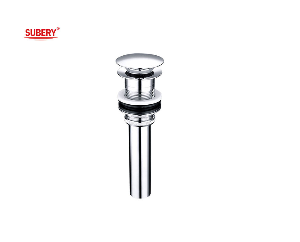 Lavatory Basin Waste Chrome OEM Pop Up Drains Brass For Vessel Sinks With Pipe Stopper
