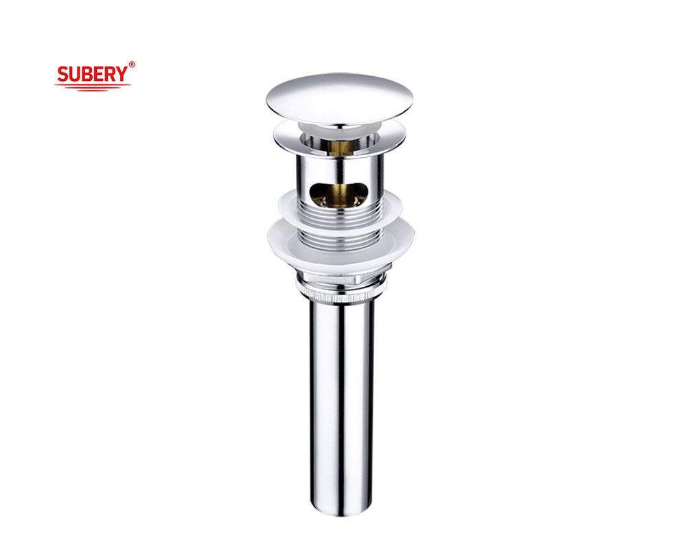 OEM Chrome Wash Basin Drainer With Pipe Stopper Vanity Waste Drain Pop Up Vessel Drain Lavatory Basin Waste