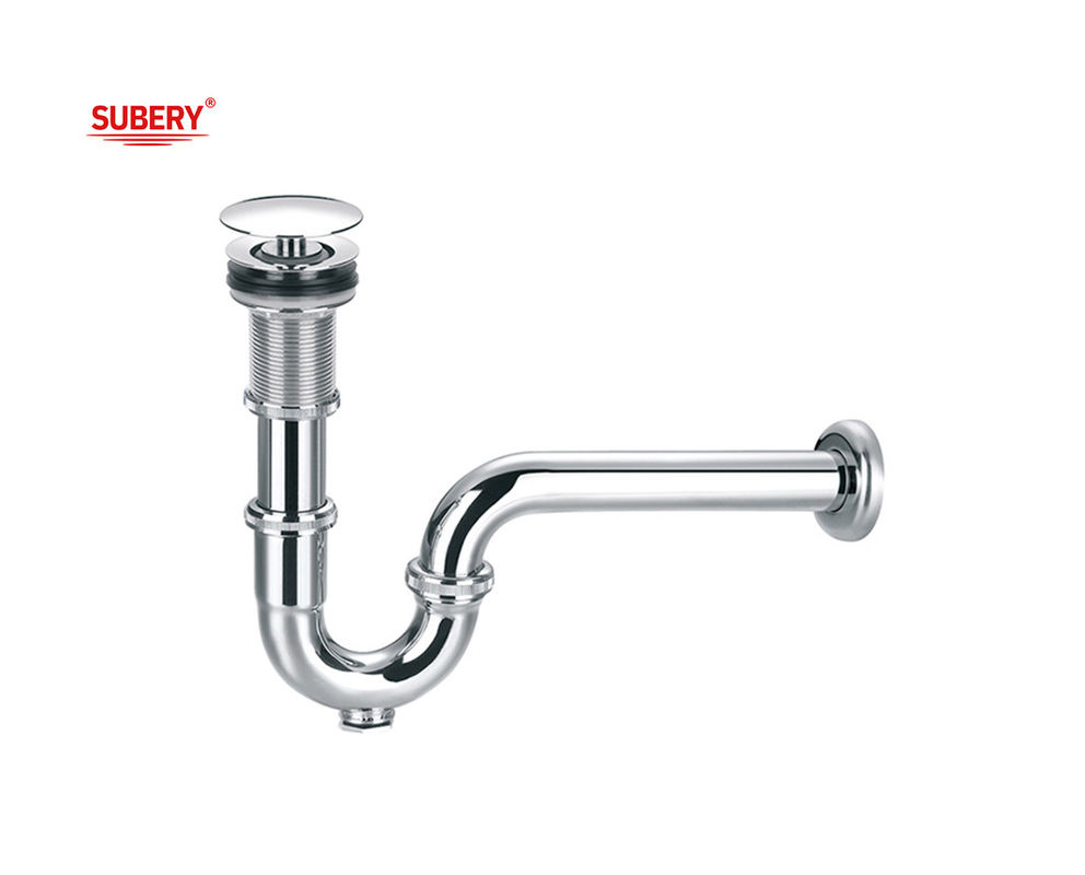 Lavatory Basin Waste Siphon Bathroom Basin Drain For Wash Basin Chrome OEM