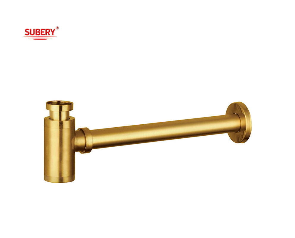 Zinc Bottle Trap Lavatory Wash Basin Drainer Siphon Bathroom For Wash Basin Brushed TI-Gold OEM