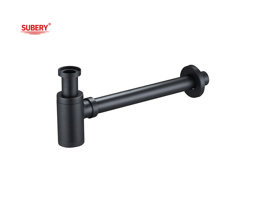Matt Black Siphon Bathroom OEM Lavatory Sink Drains For Wash Basin Zinc Bottle Trap
