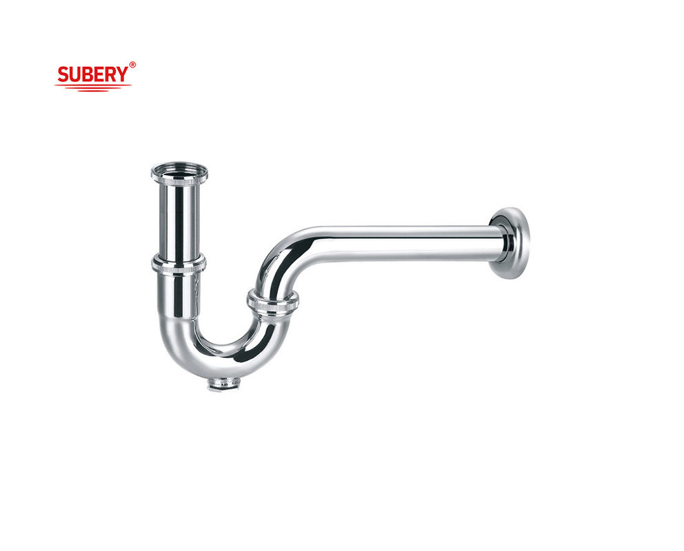 Brass lavatory wash basin drainage bottle trap siphon bathroom p-trap pipe for wash basin chrome OEM
