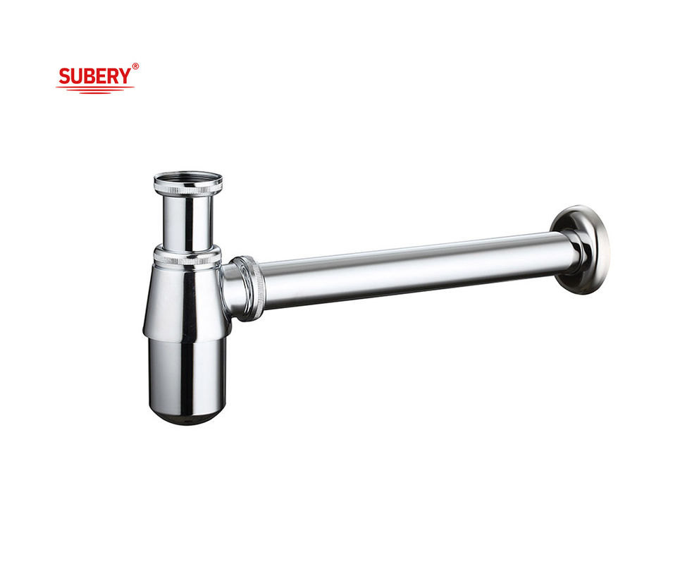 Brass bottle trap lavatory basin drainage siphon bathroom p-trap pipe for wash basin chrome OEM