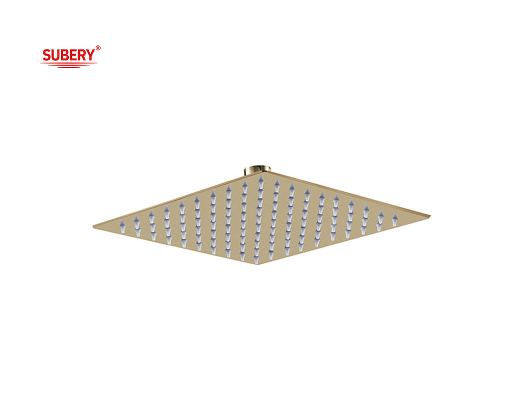 Stainless Steel Rainshower SUS304 Square Golden Gold Color Bathroom Column 8&quot; 10&quot; 12&quot; OEM