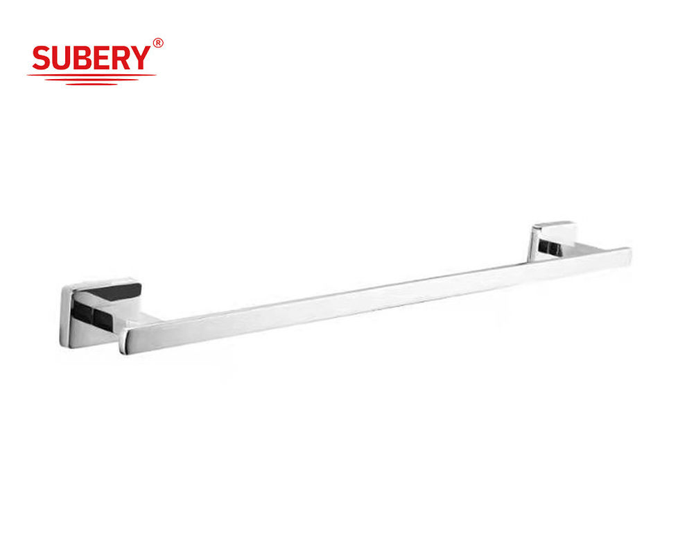 Zinc single towel bar holder bathroom high quality chrome color OEM rectangle shape ODM