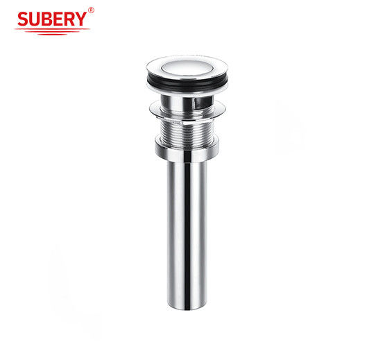Sanitary Ware Bathroom Drainer Waste Basin Sink Drain Brass Pop Up Drain Body With Stainless Steel Tailpipe