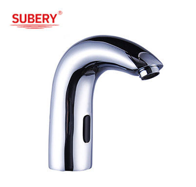 Heavy Solid Brass Hot Cold Automatic Water Mixer Swan Neck Touchless Infrared Sensor Faucet