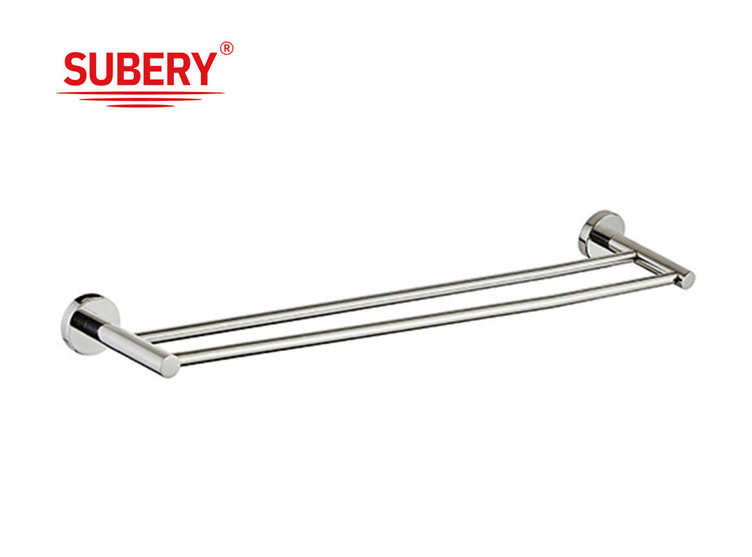 Wall Mount Bathroom Accessory Set Chrome Finishing Towel Bar Modern Towel Rail Double Towel Rod