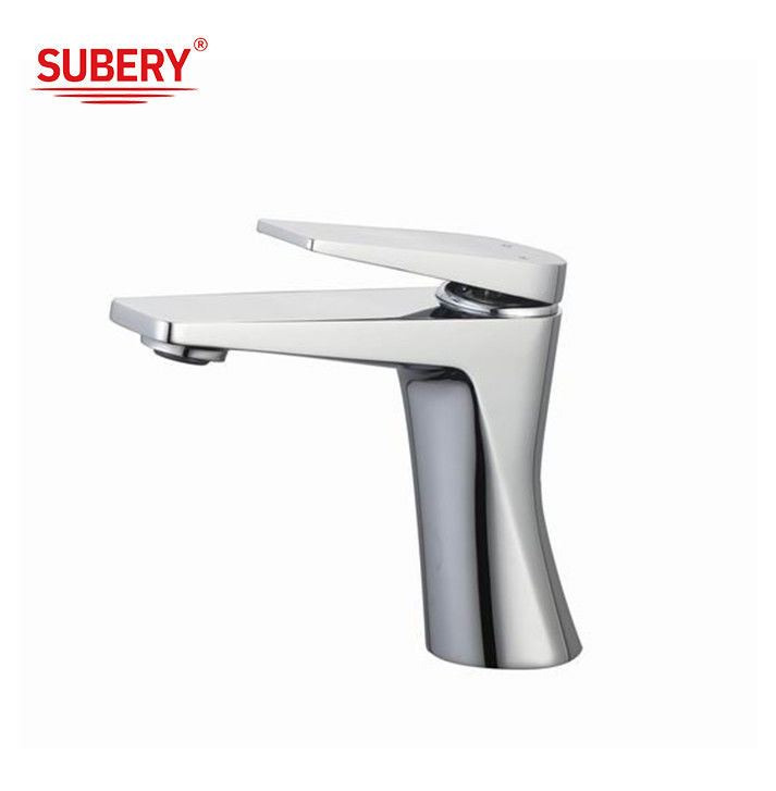 Casting Deck Mounted Bathroom Basin Faucet Single Handle Mixer Hot and Cold Water Taps