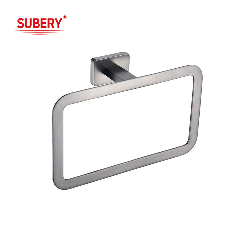 Zinc Wall Mounted Bathroom Accessories rectangle towel ring holder rectangle design OEM ODM classical