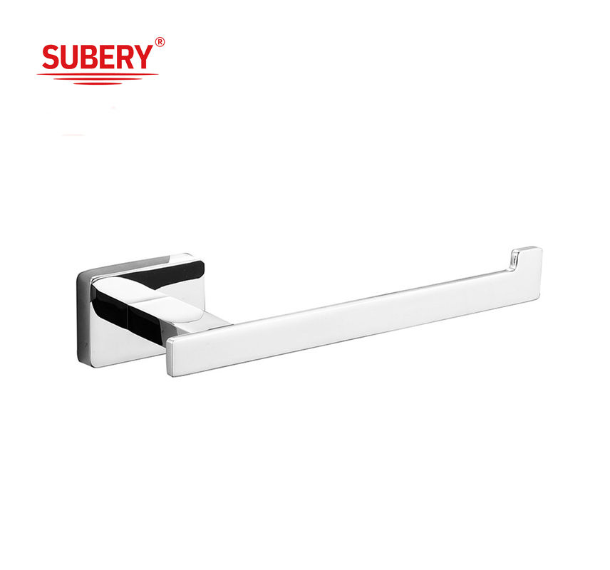 Zinc Wall Mounted Bathroom Accessories single roll paper holder chrome rectangle design OEM ODM
