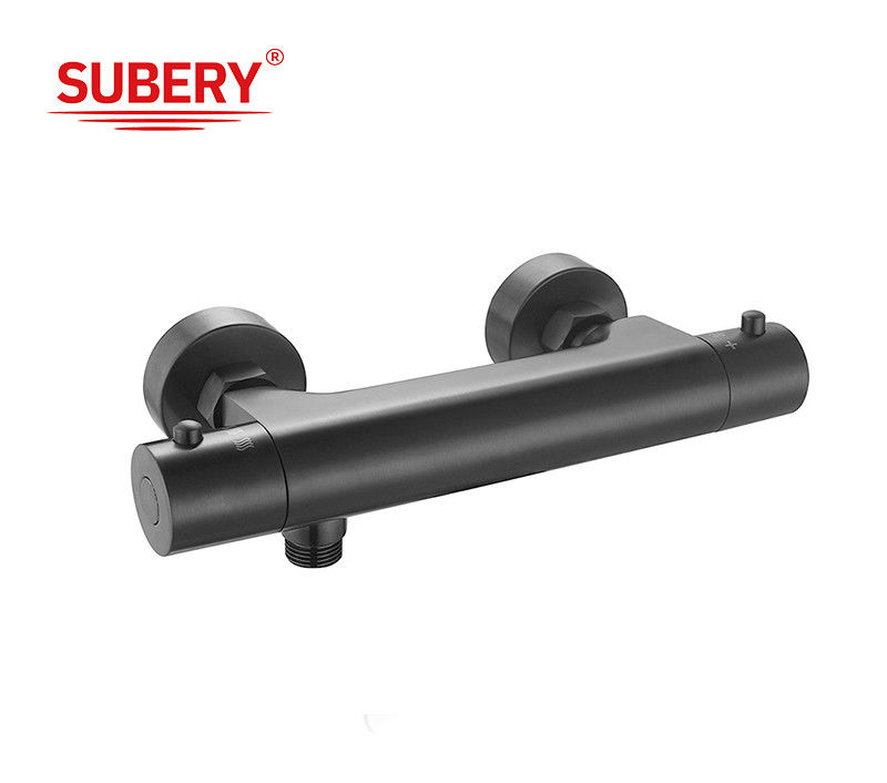 Matt Black Color Brass Thermostatic Faucets OEM Round Classical