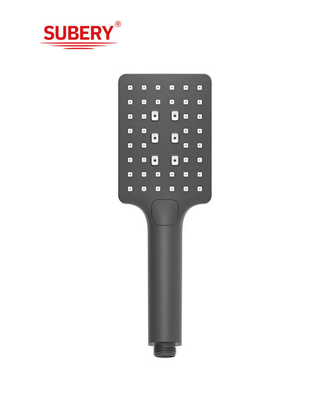 ABS plastic 3 function handshower hand shower for shower column matt black bathroom silicon nozzle square easy clean OEM