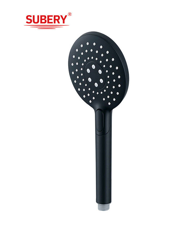 ABS plastic 3 function handshower hand shower for shower column matt black bathroom silicon nozzle round easy clean OEM