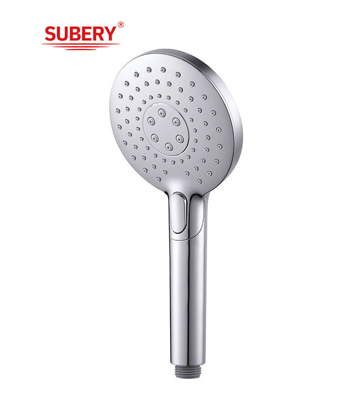 ABS 3 function handshower hand shower for shower column chrome bathroom silicon nozzle round easy clean OEM