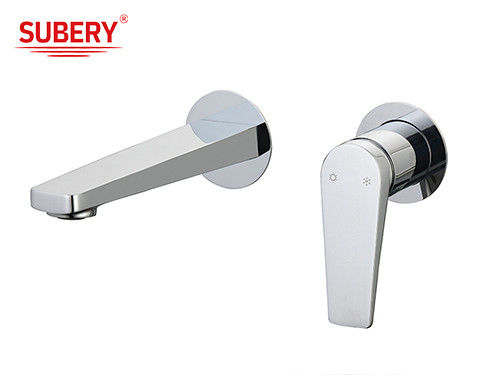Fashion Design wall mounted Brass Tap concealed In Box Basin Faucet Cold and Hot water tap Mixer Chrome Plated Fashion Taps